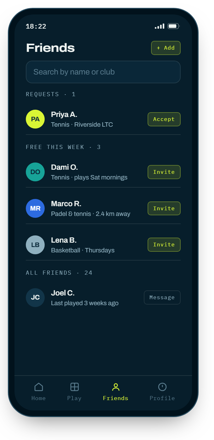 Friends and nearby players.